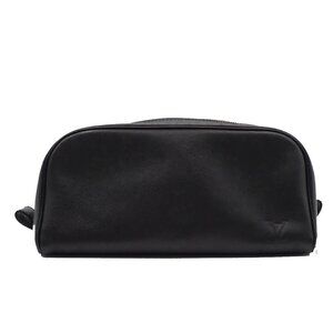 LOUIS VUITTON Trousse Toilette PM Clutch Bag Taiga Leather Black M30224 02FC015